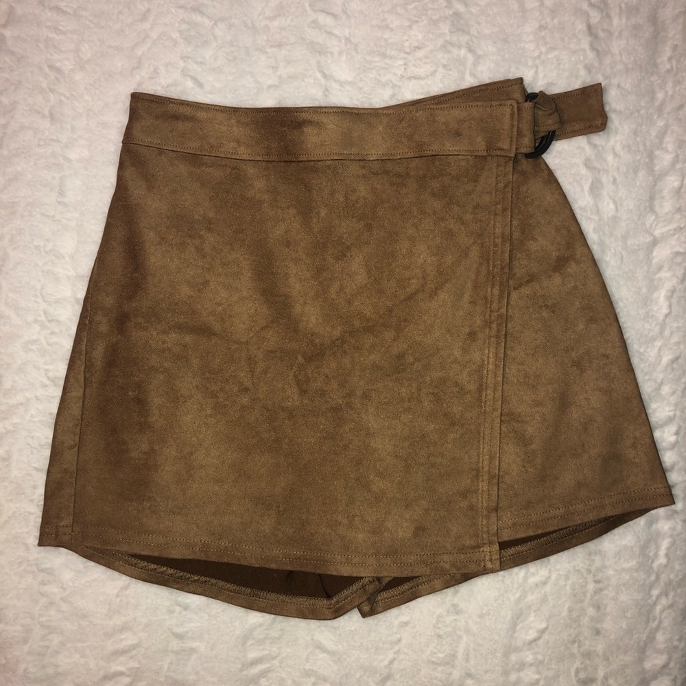Faux Suede Skort
